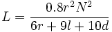 L = \frac{0.8r^2N^2}{6r+9l+10d}