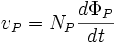 {v_P} = {N_P} \frac {d \Phi_P}{dt}